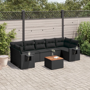 Set Divani da Giardino con Cuscini 8 pz Nero in Polyrattancod mxl 112267