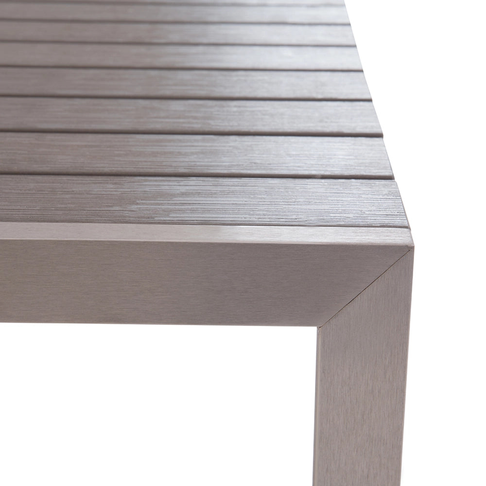 Set da Pranzo da Giardino Tavolo Rettangolare 2 Panche Telaio Alluminio anodizzato grigio esterno terrazzo