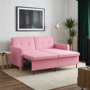 Divano Letto Estraibile Rosa Tessuto