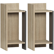 EasyComfort Comodino Moderno Grigio con Ripiano Aperto, Set 2 Pezzi in Truciolato per Camera da Letto e Soggiorno, 27x25x60cm