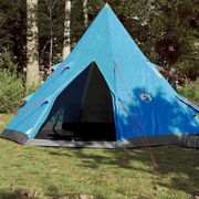 Tenda da Campeggio Tipi per 4 Persone Blu Impermeabile 94381