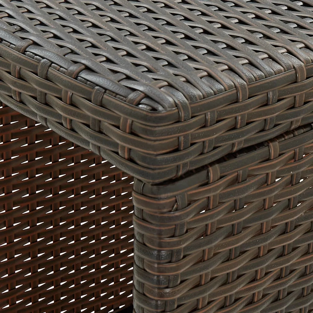 vidaXL Set Bar da Giardino 3 pz con Cuscini in Polyrattan Marrone