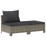 Set da giardino 2 pz | Set Salotto da Giardino con cuscini grigio in polyrattan