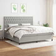 Giroletto a Molle con Materasso Grigio Chiaro 200x200cm Tessuto cod mxl 59345