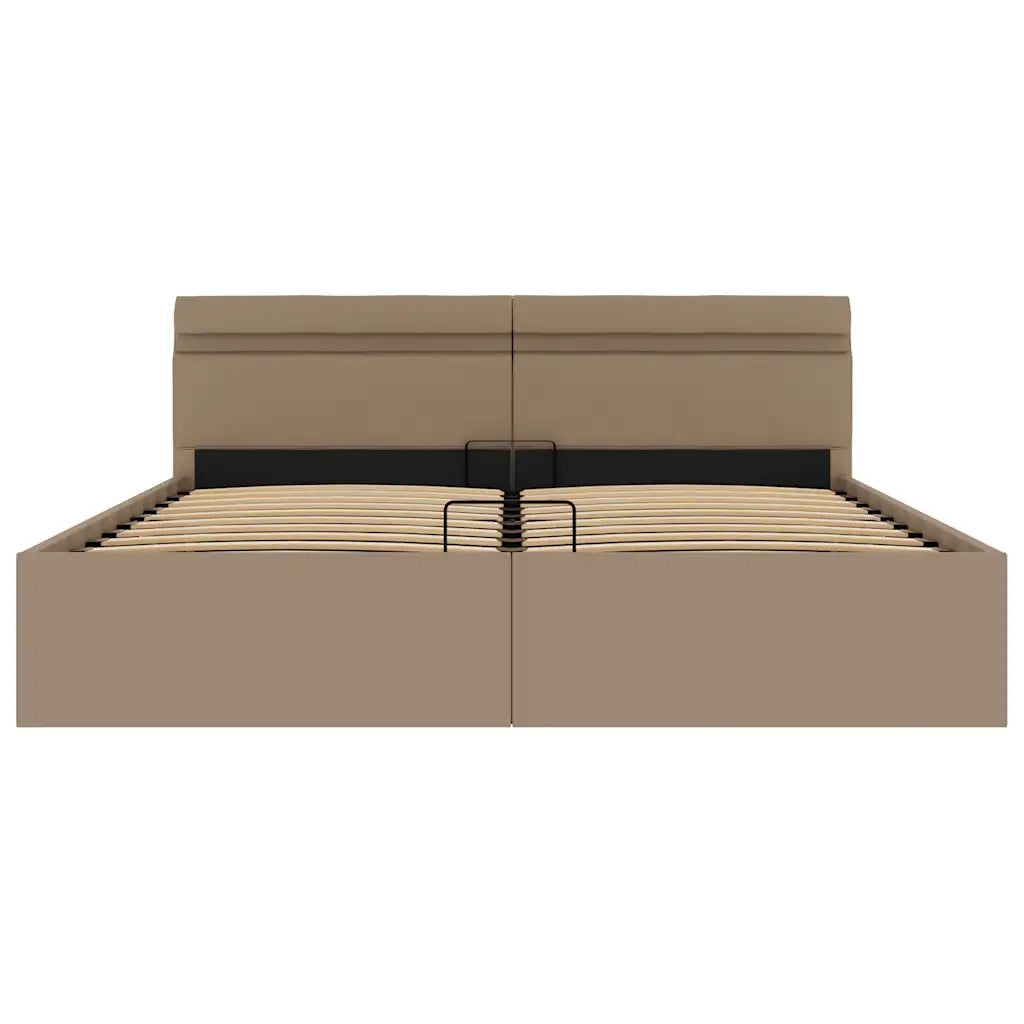 Giroletto Idraulico con LED Cappuccino Similpelle 160x200cm 285562
