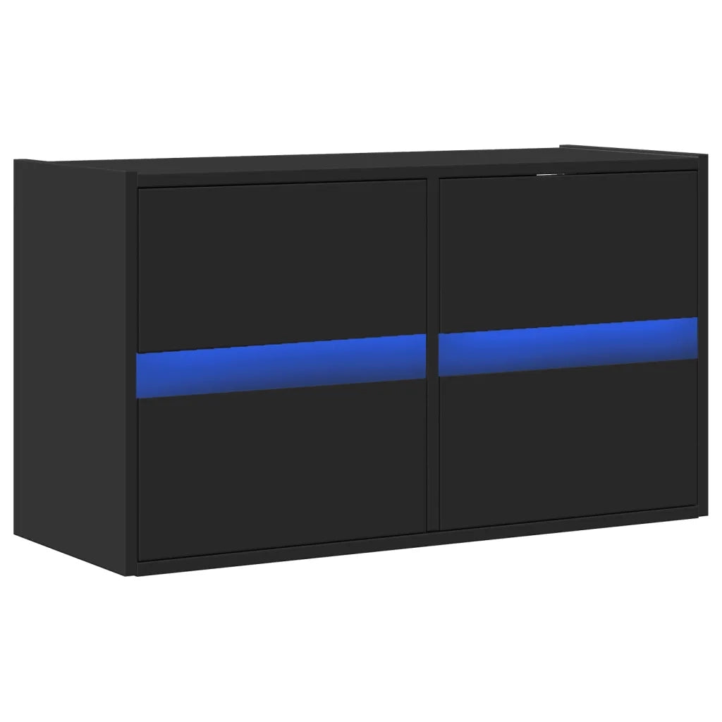 Mobile TV a Parete con Luci LED Nero 80x31x45 cm 852286