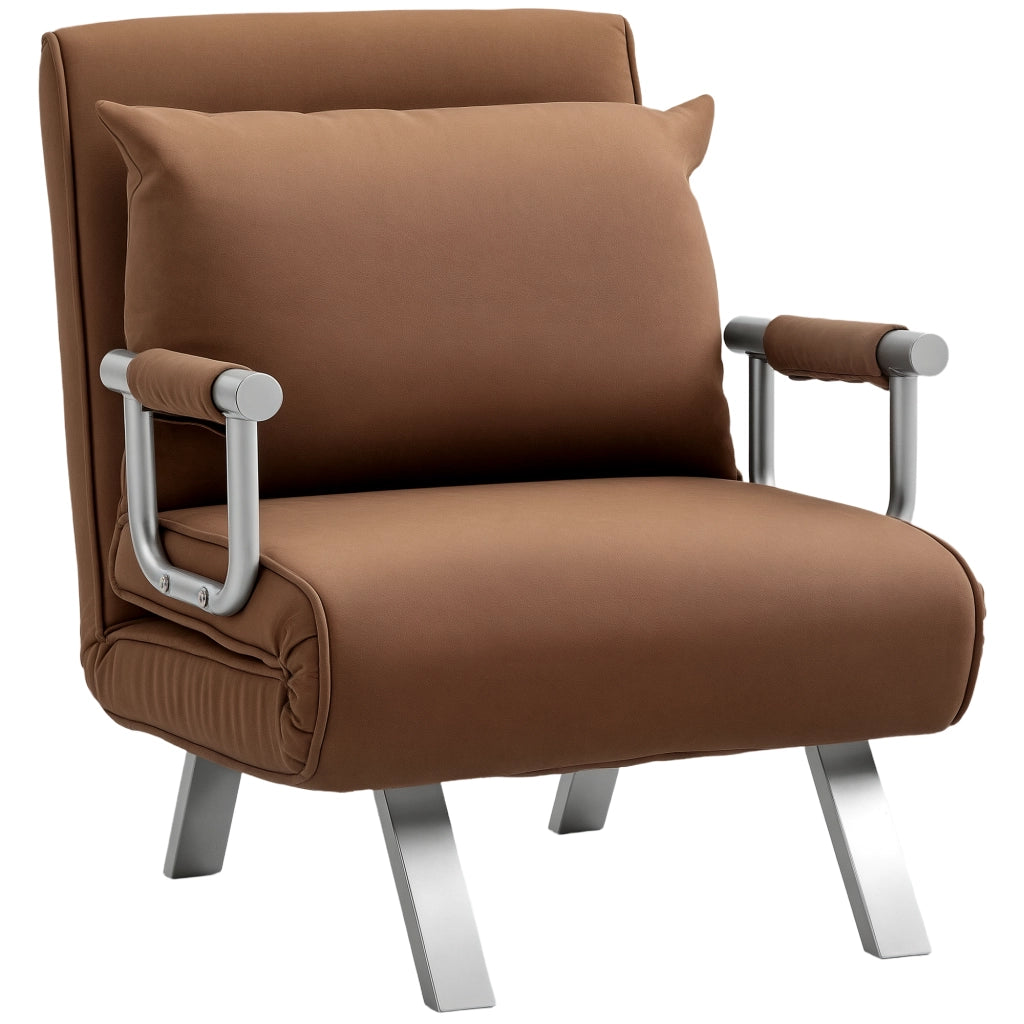 Letto Singolo Divano Pieghevole ¨C Zephmum ¨C 65x69x80 cm Marrone