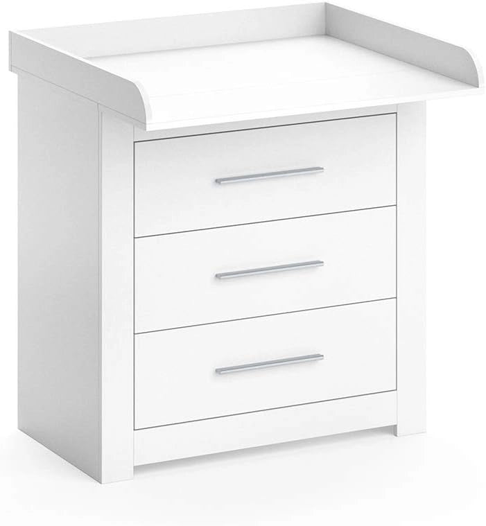 Fasciatoio Miro, Bianco, 86.6 x 86.5 cm, convertibile in cassettiera grazie al fasciatoio rimovibile