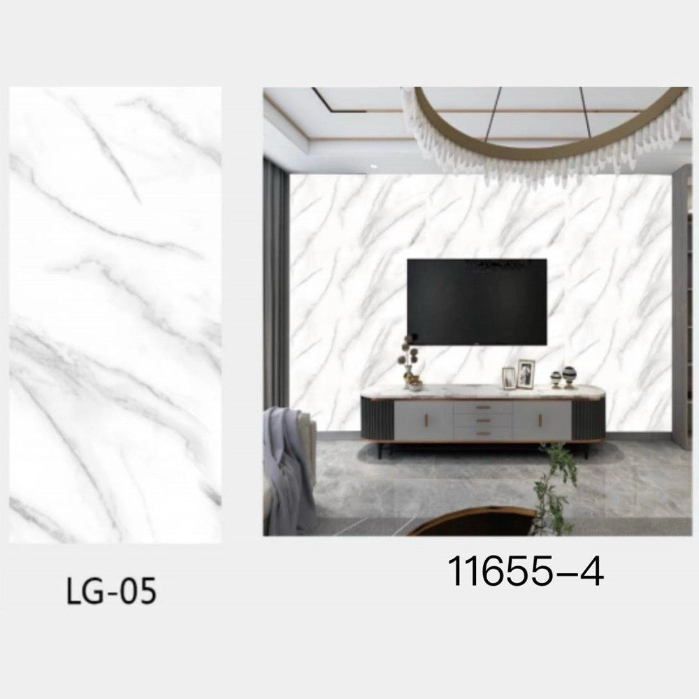 Trade Shop - Pannello Adesivo Effetto Marmo Bianco Con Venature Pareti Paraschizzi 300 X 60cm -