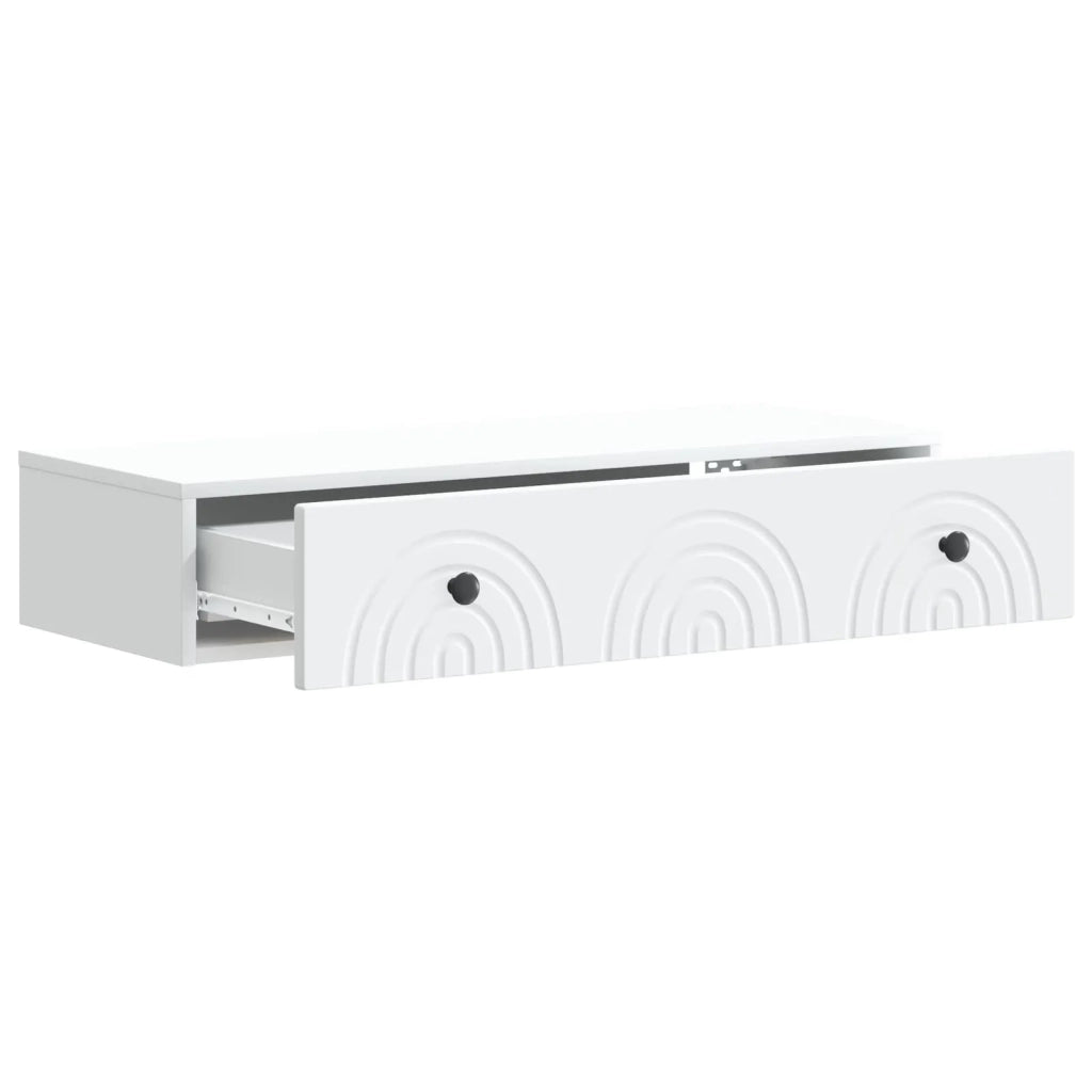 Tavolino da Parete Laterale Bianco 87,5 x 34,5 x 17 cm 898155