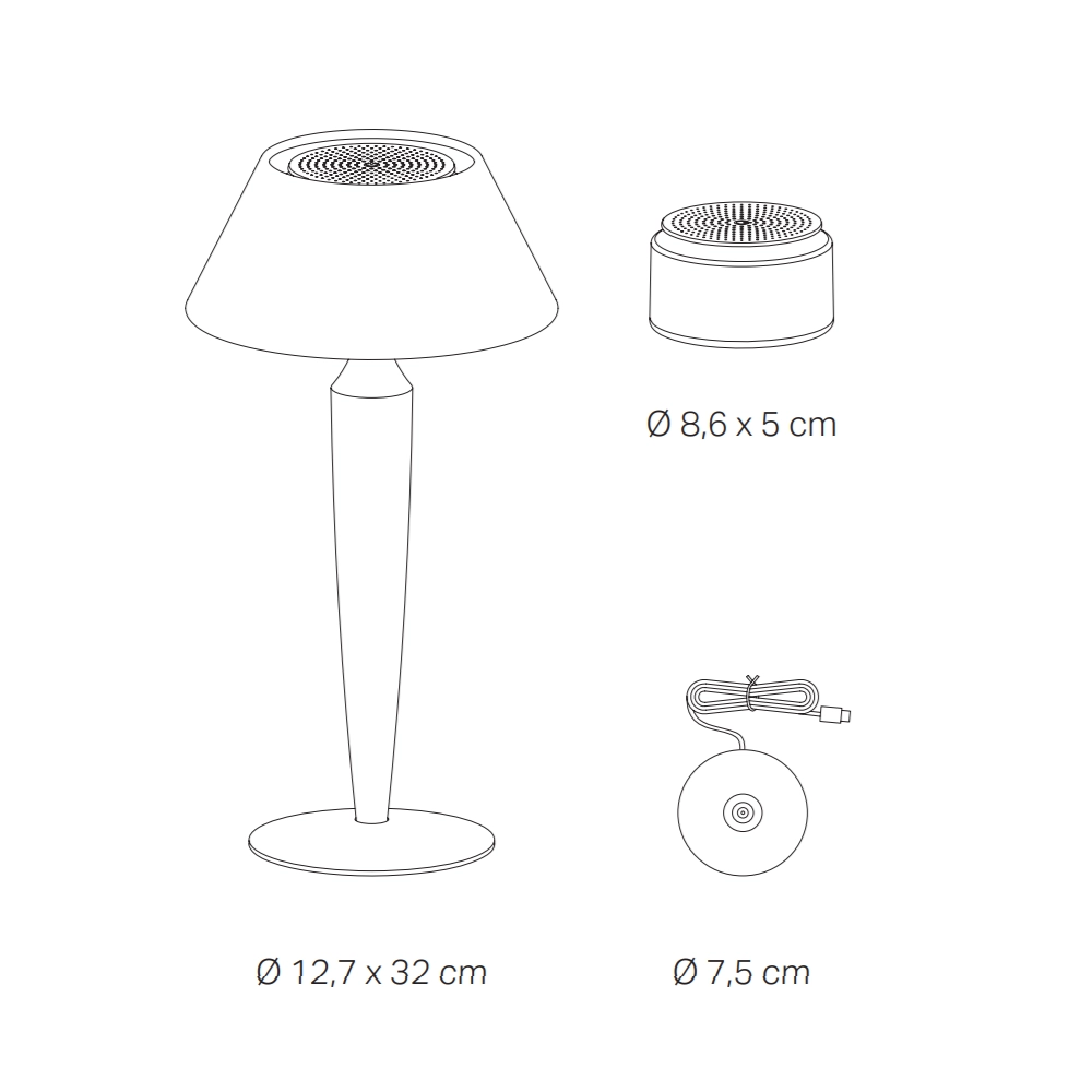 Zafferano Base di Ricarica a Contatto USB-A per Poldina Classic e Flaminia - Wireless, Compatibile, no spina