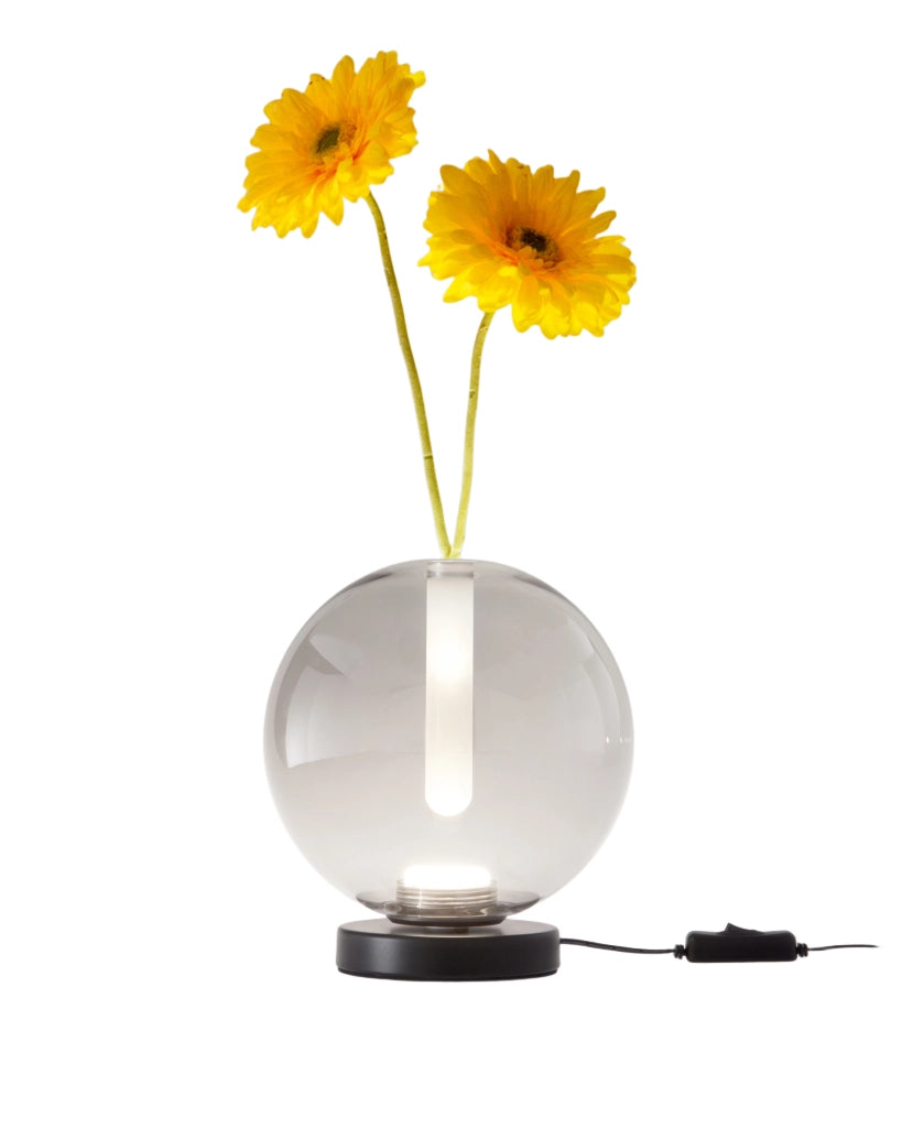 Lampada da Tavolo Wengen Grigio Trasparente, LED 7W 540lm, Vetro Borosilicato, Dimmerabile Touch CCT 2700K-3000K-4000K IP20 - Wengen