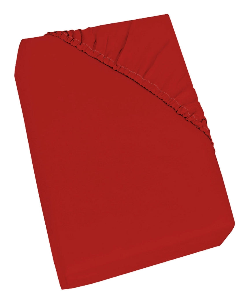 Lenzuolo Sotto con Angoli ed Elastico Tinta Unita Rosso Singolo