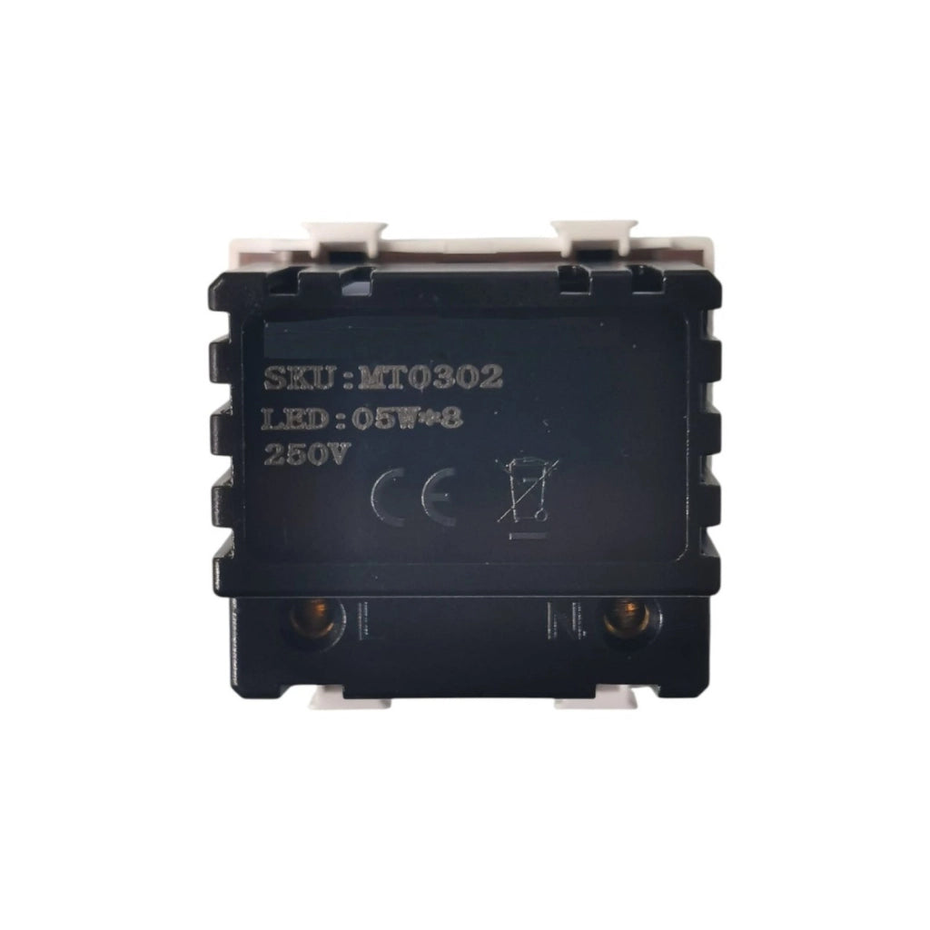 Serie Civile ETTROIT Bianco Compatibile Con Bticino Matix (Lampada Led Segnapasso 2M 220V 6000K)