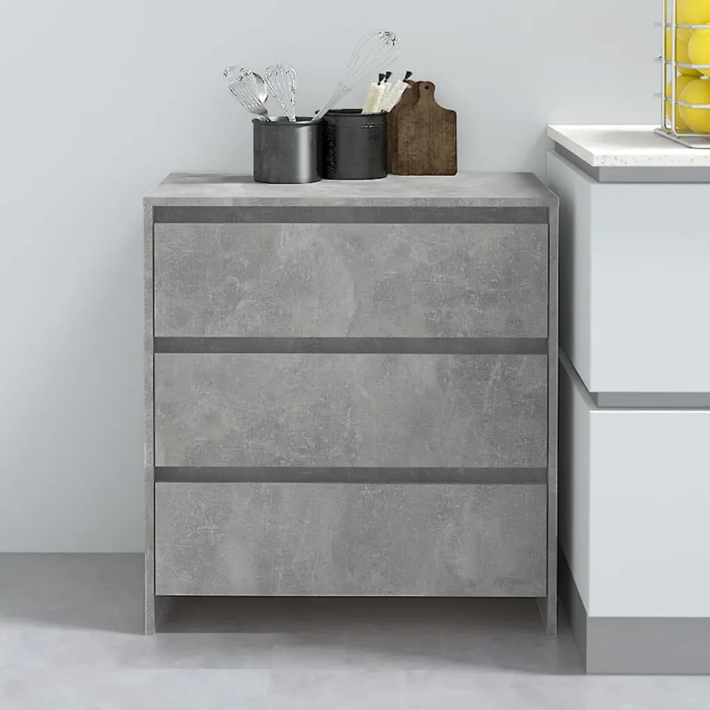Credenza | Madia | Buffet da pranzo | Armadio da pranzo Grigio Cemento 70x41x75 cm in Truciolato