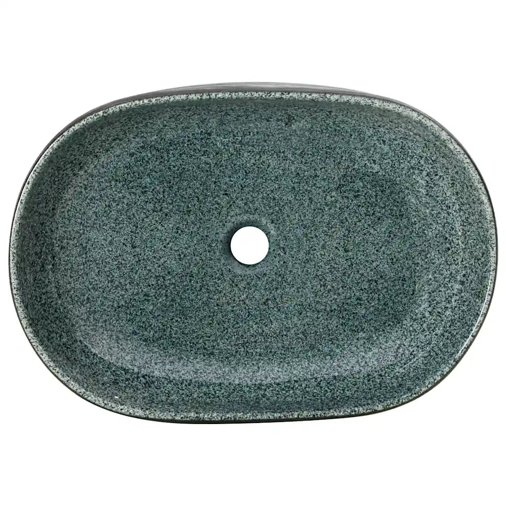 Lavabo da Appoggio-Lavandino-Lavello Turchese Ovale 59x40x14 cm Ceramica
