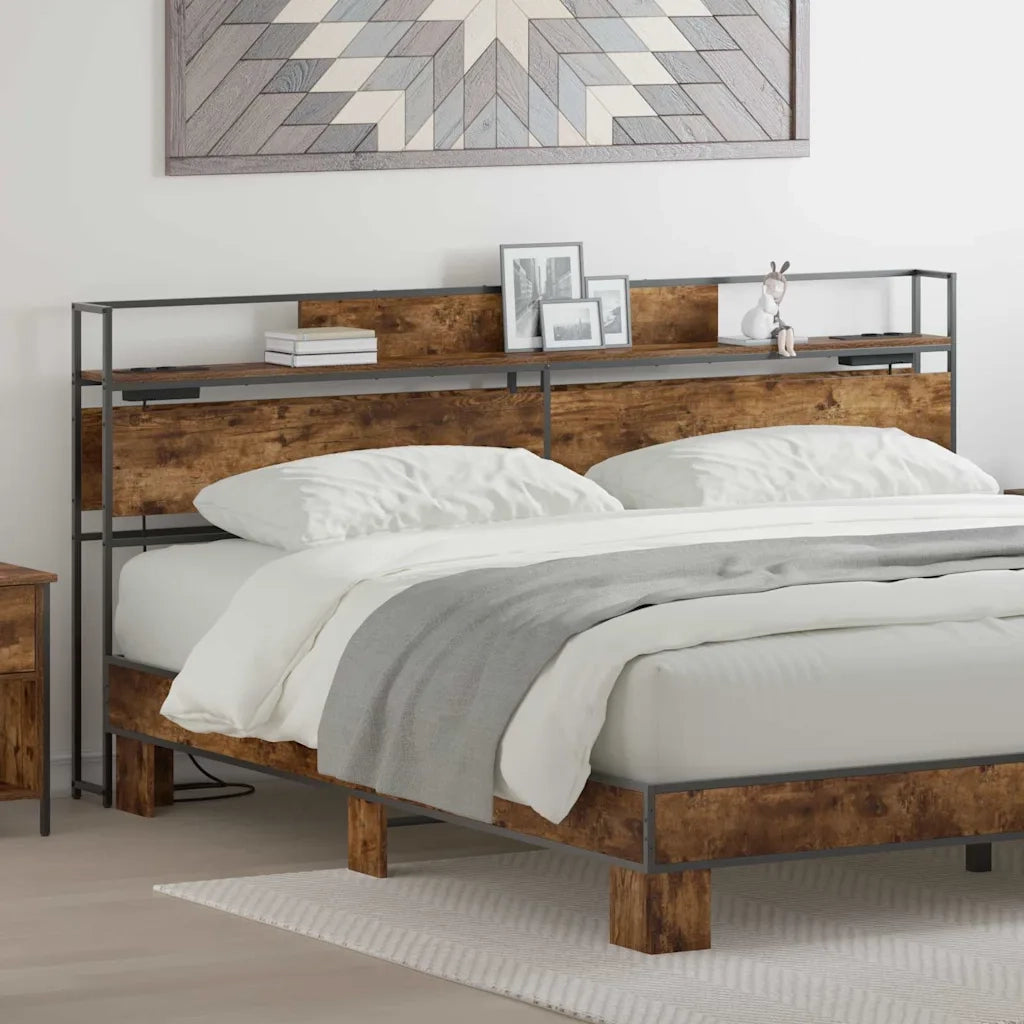 vidaXL Testata contenitore Rovere fumo 200 cm Legno multistrato