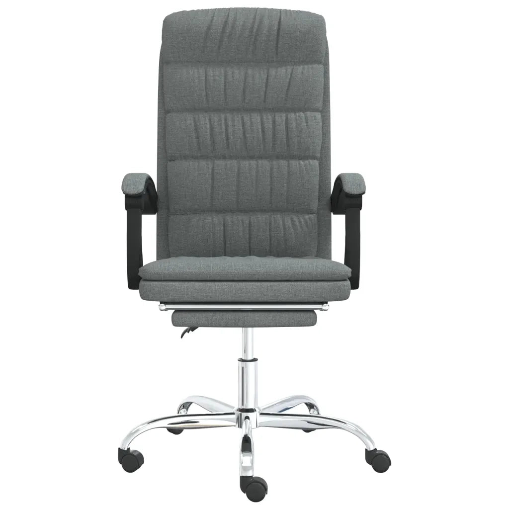 Poltrona da Ufficio Reclinabile Grigio Scuro in Tessuto