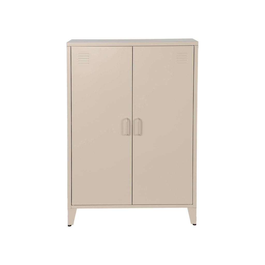 Set di 2 armadietti in metallo, 2 ante, beige