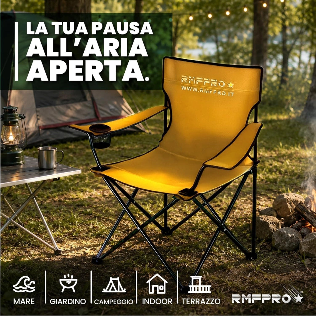 RMF PRO SET 4 SEDIE DA CAMPEGGIO GIALLA