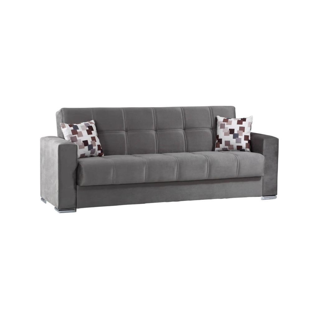 Arbano, Divano Letto 3 Posti Contenitore, 85x226 cm Nero