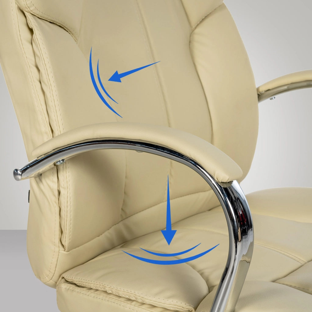 Poltrona ufficio XXL Xanthos in similpelle crema