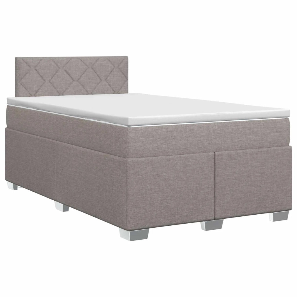 Letto box spring con materasso Tortora 120 x 200 cm Tessuto 3450464