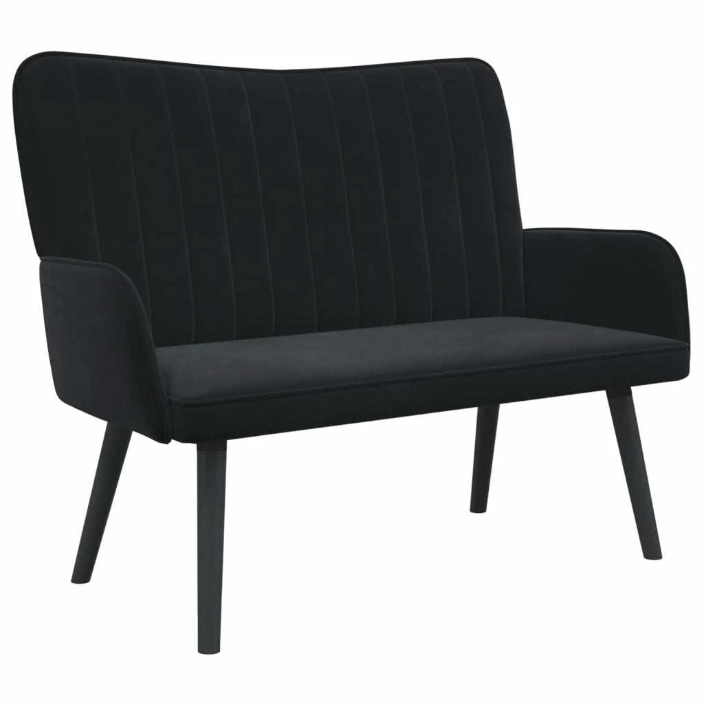Sofa a Due Posti Nero 115 x 61 x 87 cm Velluto 42028955