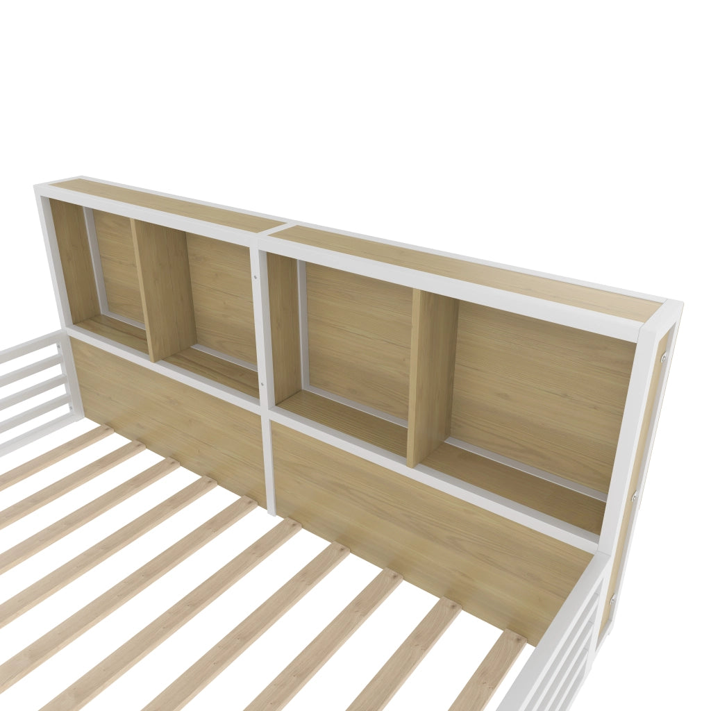 Letto Contenitore con Rete a Doghe ¨C MINIMAL ¨C Metallo Bianco 140x200