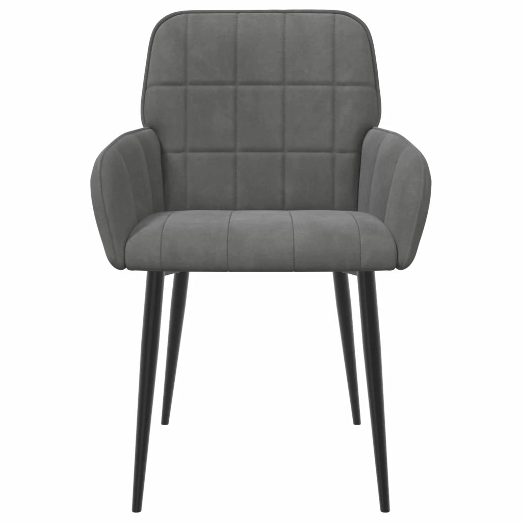 Sedie da pranzo 2 pcs Velluto (V) Grigio Scuro 42034272