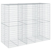 Gabbione recinto a gabbia muro di contenimento con coperchio 250 x 100 x 200 cm ferro zincato argento 02_0040148