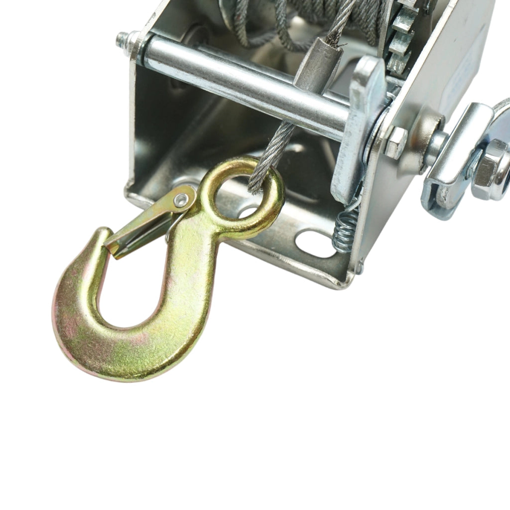 Verricello manuale da 540 kg con cavo in acciaio da 4,5 mm x 8 m, rapporto di trasmissione 4:1 Breckner Germany