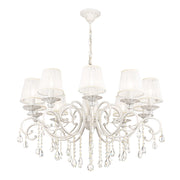 Lampadario Elegant in Metallo Grace Bianco con Oro