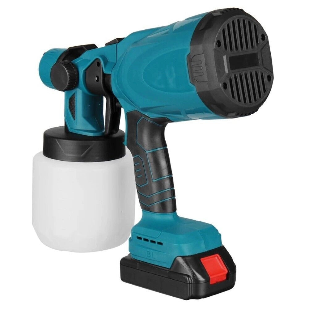 Trade Shop - Pistola A Spruzzo Elettrica A Batteria Vernice 800 Ml A Doppia Batteria 18 V -