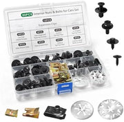 Set di 80 pezzi di viti di carrozzeria, viti a piatto e viti con chiodo e viti a U metalliche per il fissaggio e la riparazione di parti di autovetture.