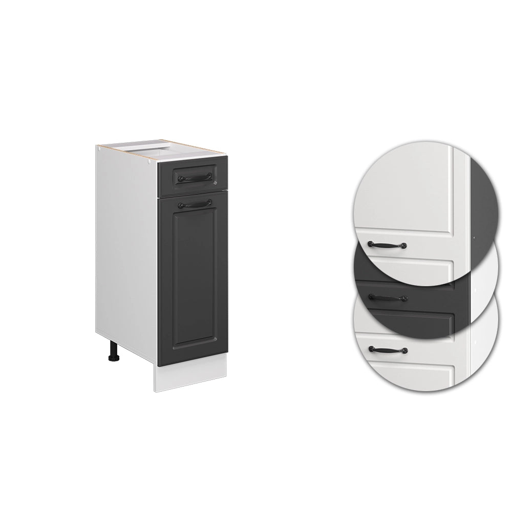 Vicco Mobiletto base per cucina Antracite casa di campagna 30 cm senza piano di lavoro