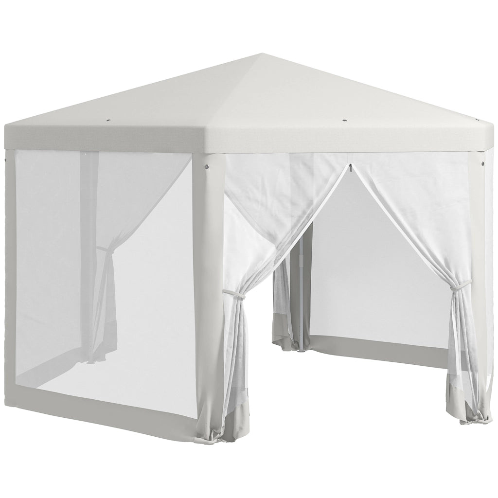 Gazebo da Giardino 6 Angoli ¨C Zephmum ¨C Creme 394x341x250 cm