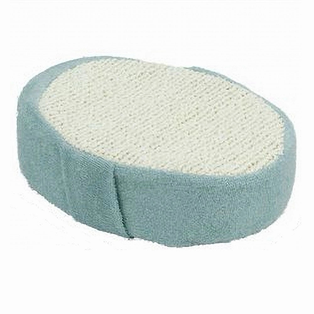 Trade Shop - Spugna Doccia Bagno Esfoliante Scrub Pelle Corpo Ovale Con Fascia Azzurra 79658 -