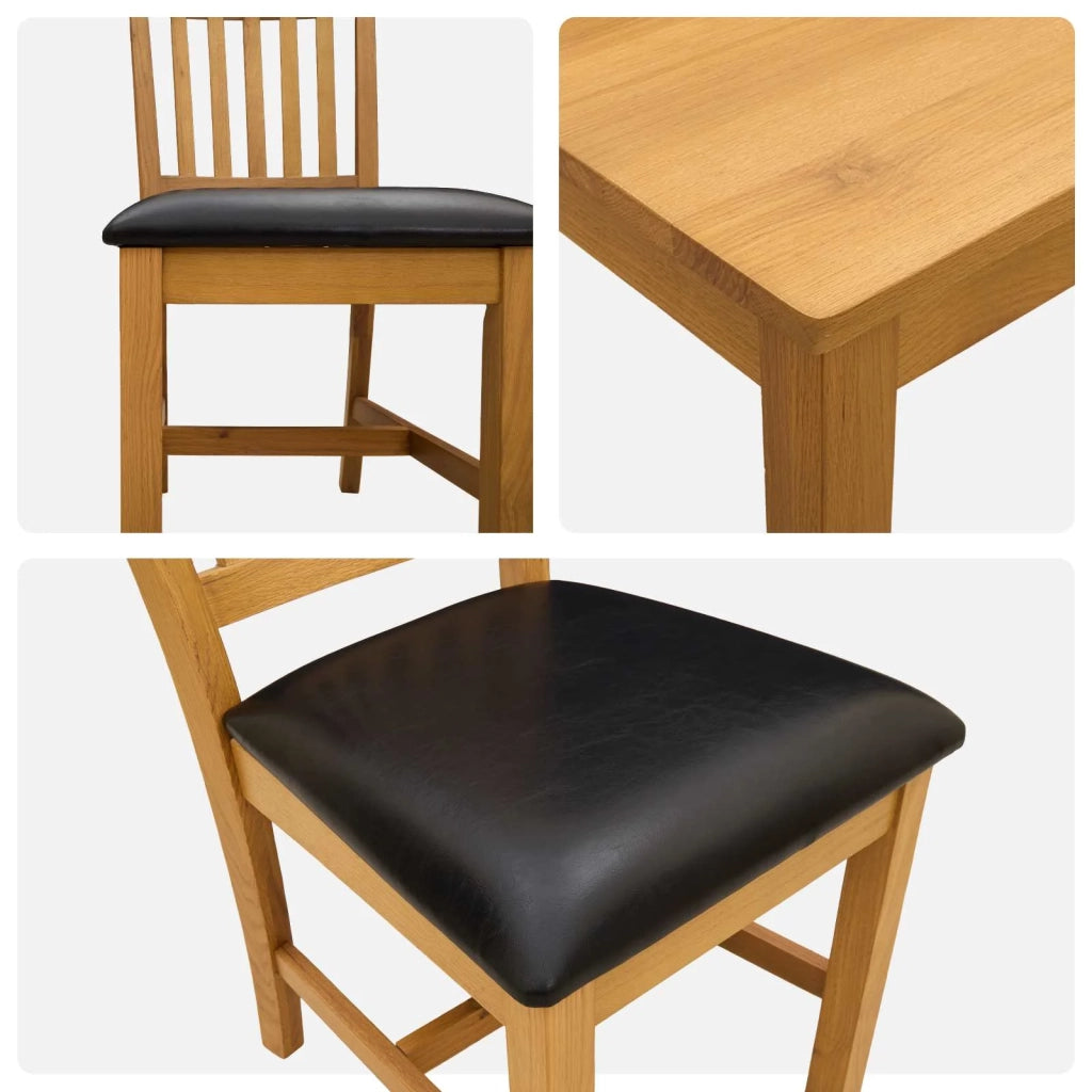 Set da pranzo 7 pz Nero Legno di Quercia Massello 3430394