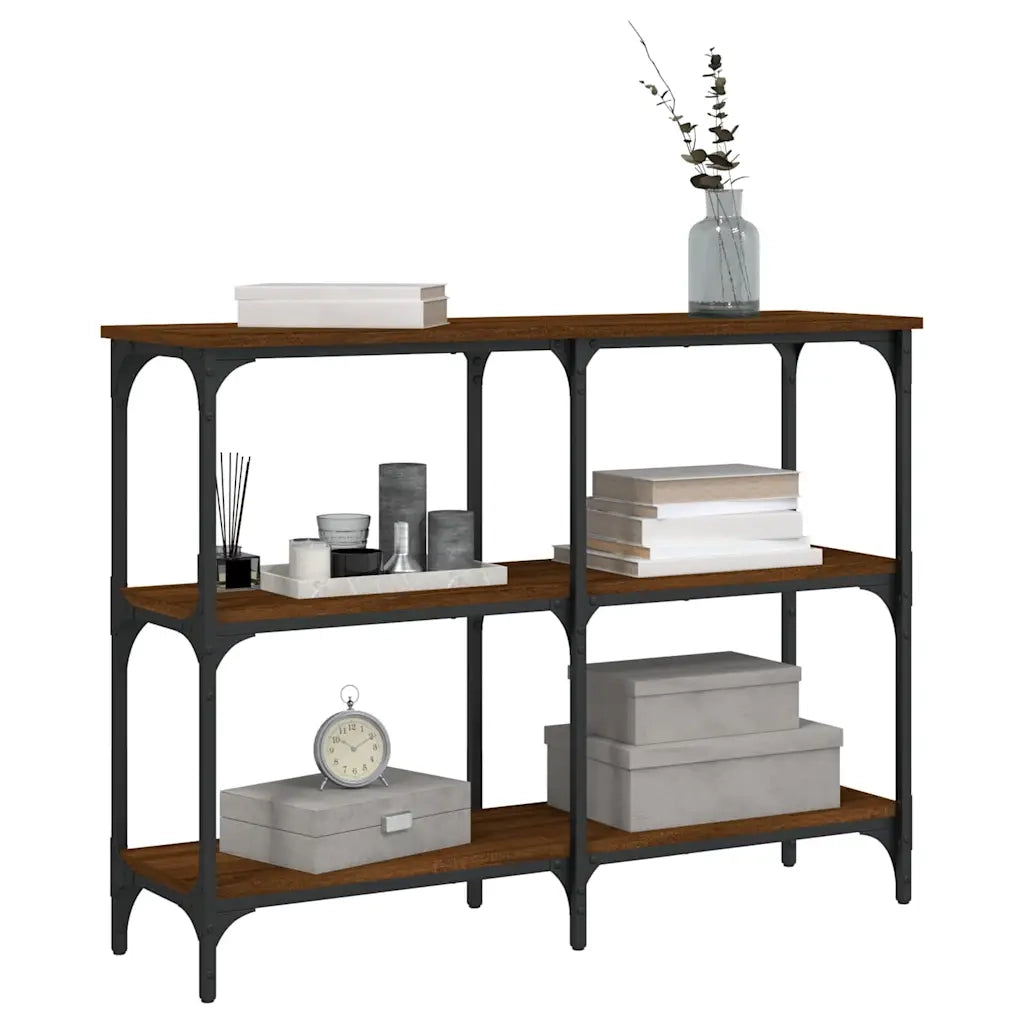 Tavolino Consolle-Tavolino da soggiorno-Tavolo Rovere Marrone 100x29x75 cm Legno Multistrato 364570