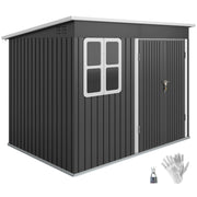 Capanno da giardino in metallo ¨C zephmum ¨C grigio scuro 260x177x190 cm