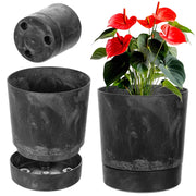 Vaso da fiori KADAX con supporto, rotondo, in plastica, 14,5 cm
