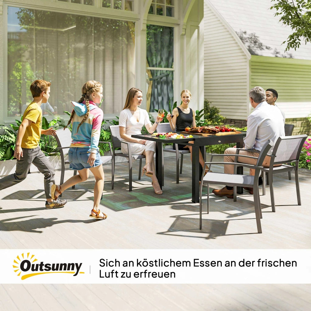 Tavolo da giardino estensibile da esterno Tavolo buffet estesibile; impermeabile; 160 cm × 80 cm × 75 cm; nero