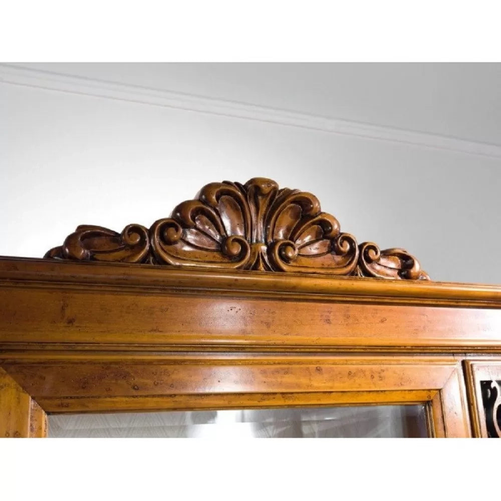 Vetrina classica in legno 1 porta finitura bassano l.111 p.44 h.192 - Mobili 2G