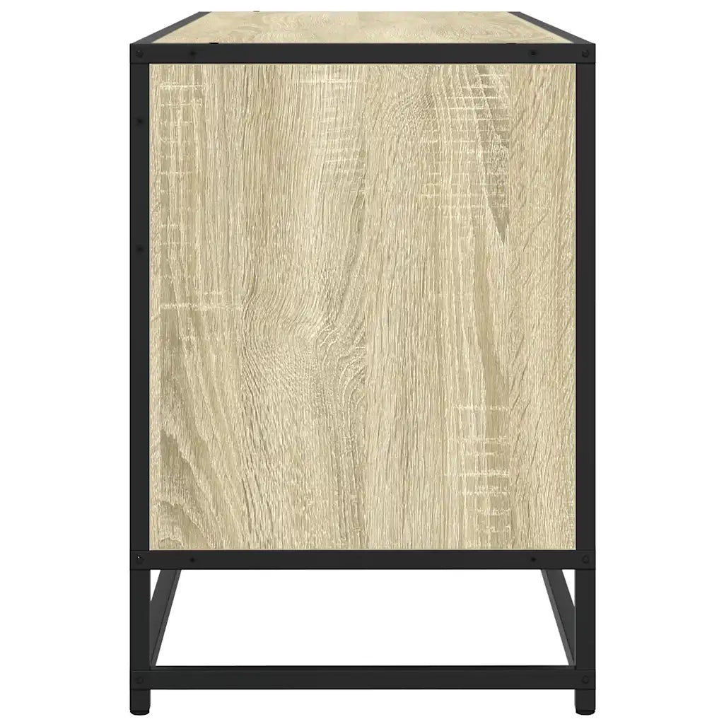 Mobile TV Rovere Sonoma 100x35x50 cm Legno Multistrato Metallo 848830