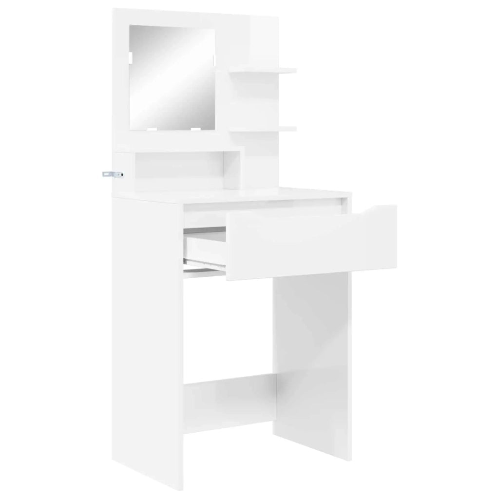 Tavoli da Trucco per Camera da Letto con cassetto Bianco Lucido 889001