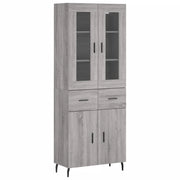 Credenza | Madia | Buffet da pranzo | Armadio da pranzo Grigio Sonoma 69,5x34x180 cm in Legno Multistrato