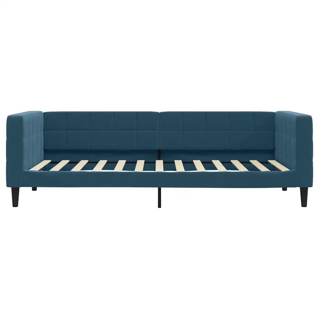 Divano Letto con Materasso Blu 100x200 cm in Velluto