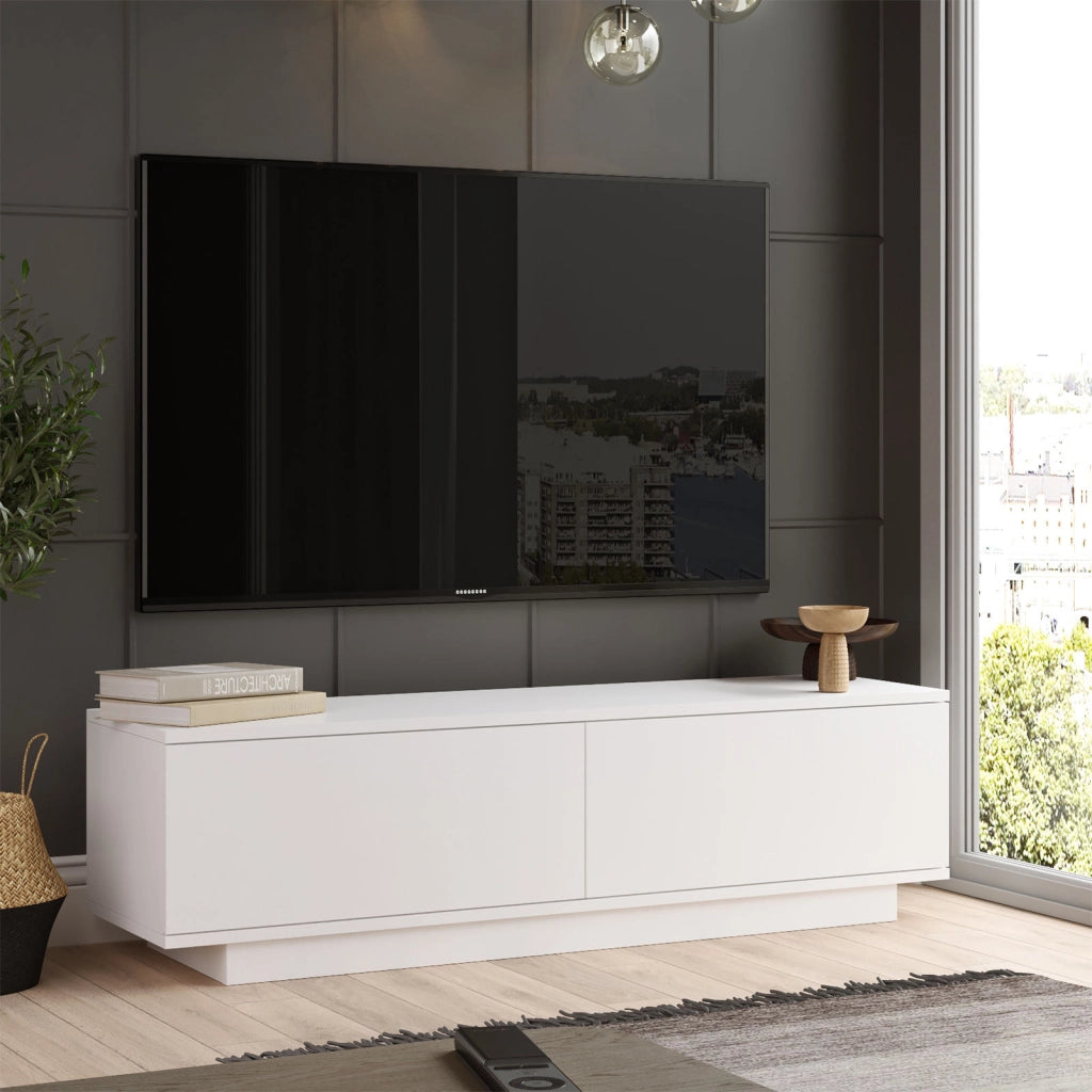 Mobile TV in legno "FN1" - 140 x 35 x 38 cm - Bianco