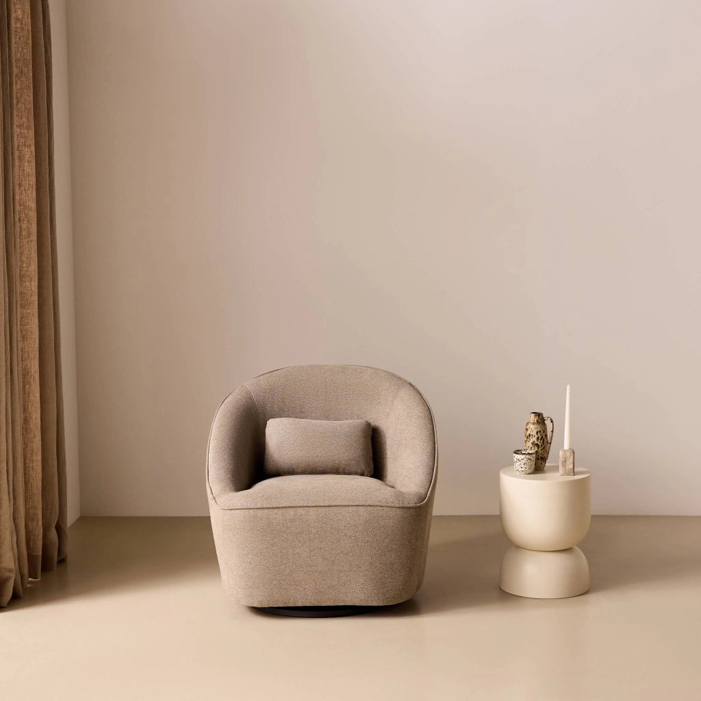 Poltrona girevole 360° con cuscino, grigio
